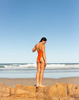 Coastal one piece ~ tangerine π